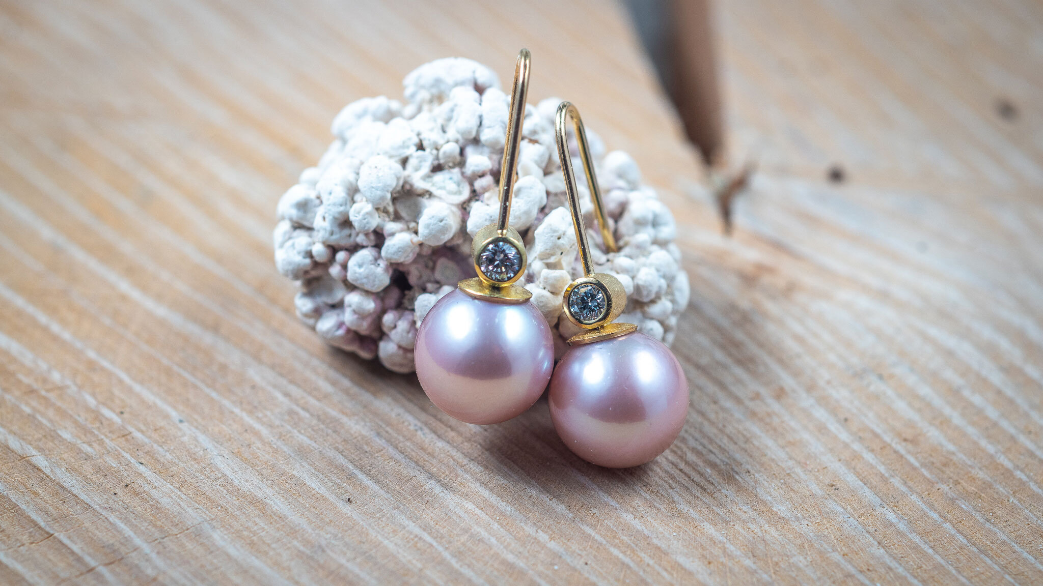 OhrhängerRosaperle Brillant